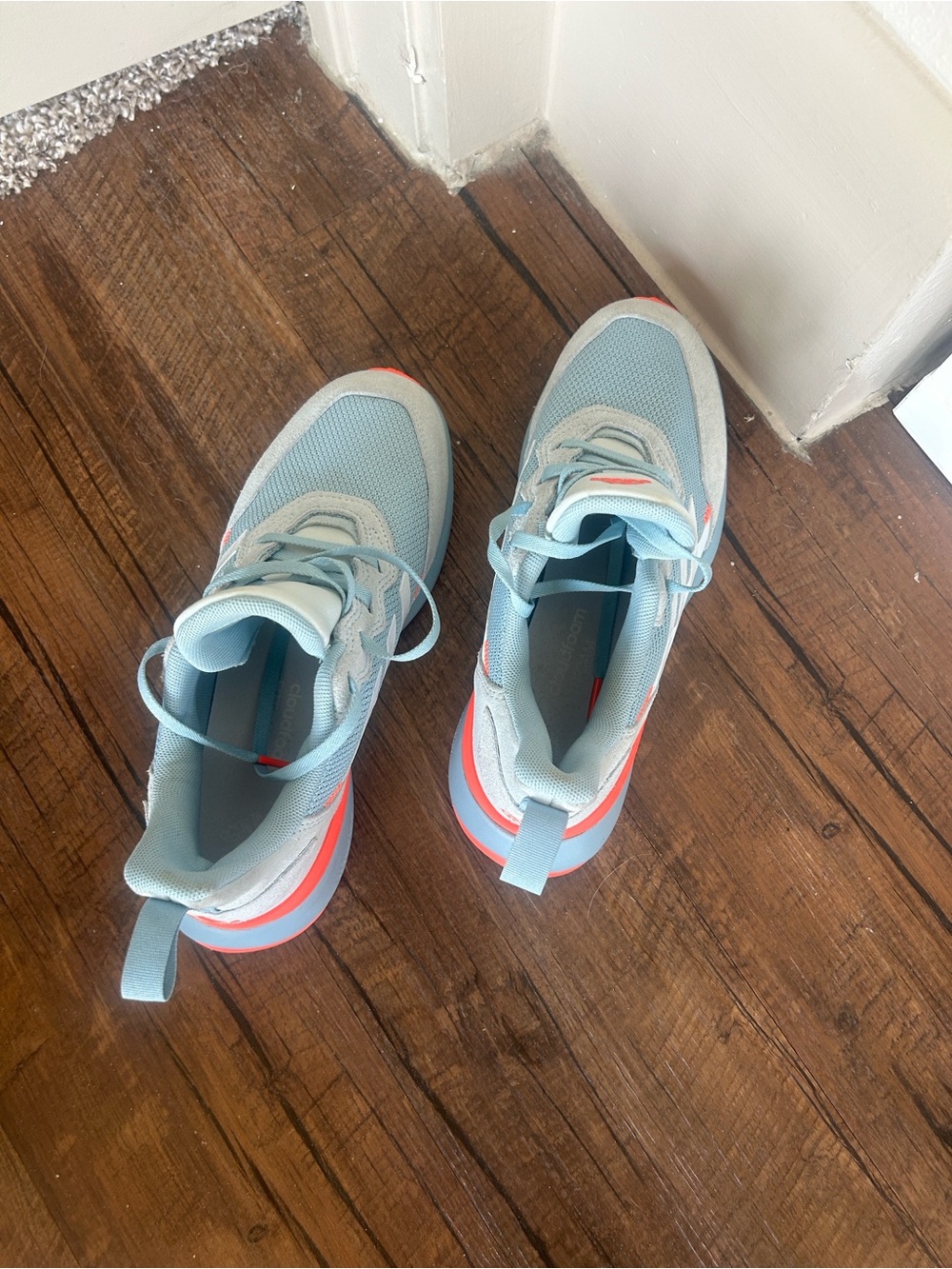 adidas womens Light Blue and orange Sneakers - Picture 12 of 14